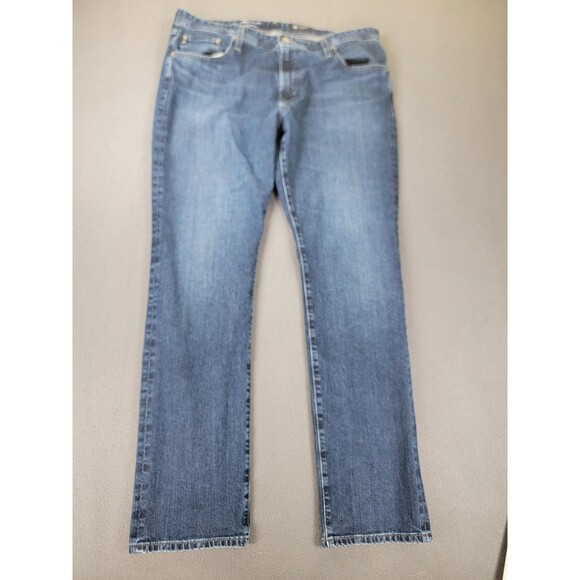 AG Everett Jeans Mens 38x34 Blue Slim Straight Japanese Fabric Stretch Denim - Picture 1 of 14